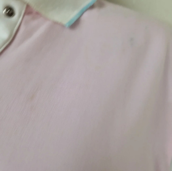 80s Googla Gong Colorblock Pink Blue Collar top - Picture 6 of 10